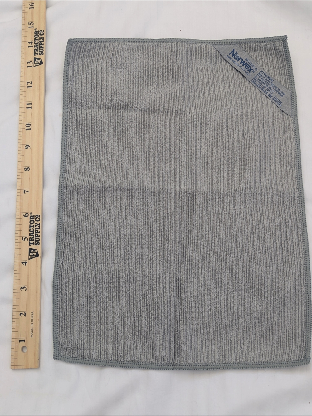 Norwex Light Gray Ribbed Microfiber Kitchen Cloth